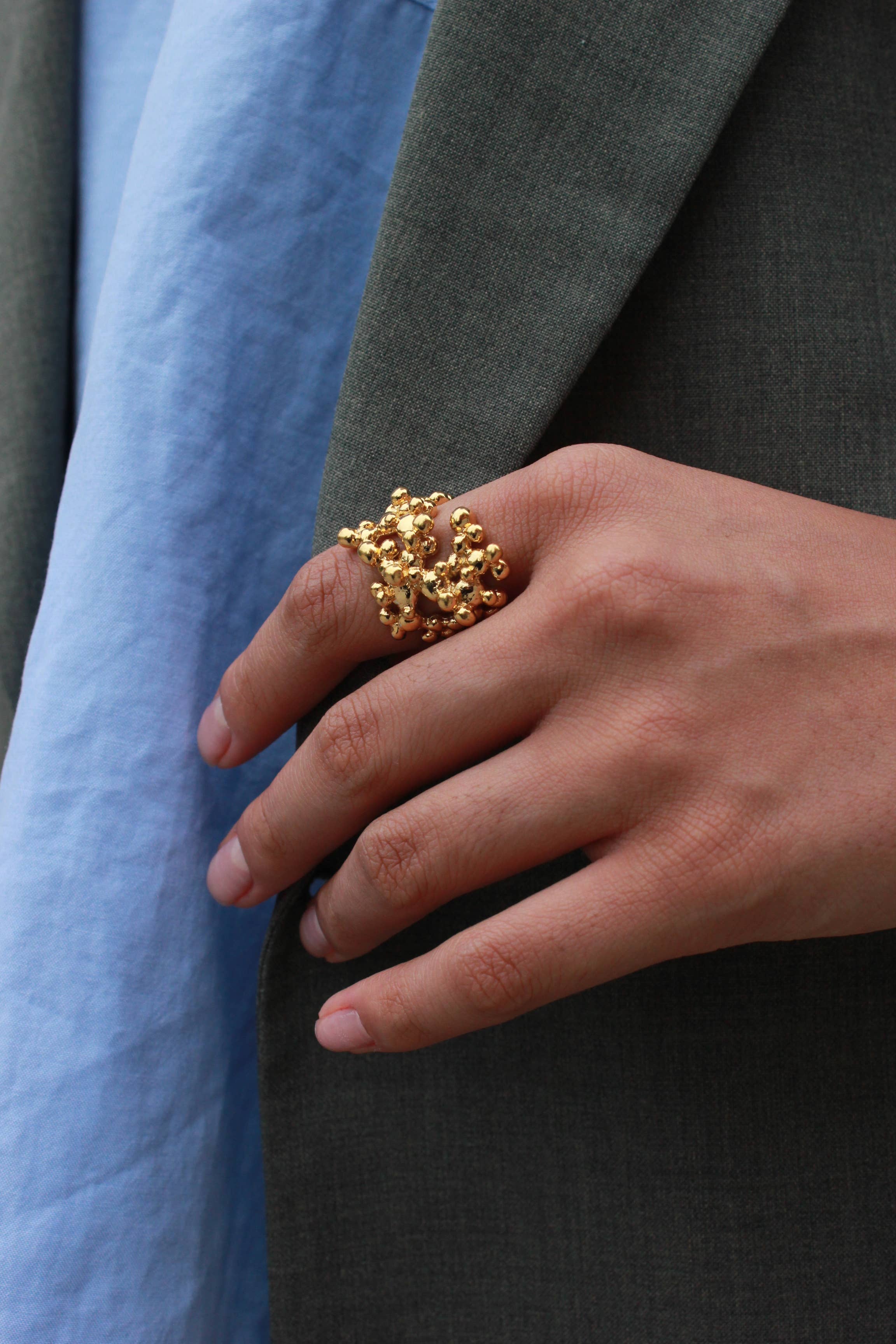 ALEGRIA B. - Wholesale Cocktail/Statement Ring - WIDE VERMEIL RING2