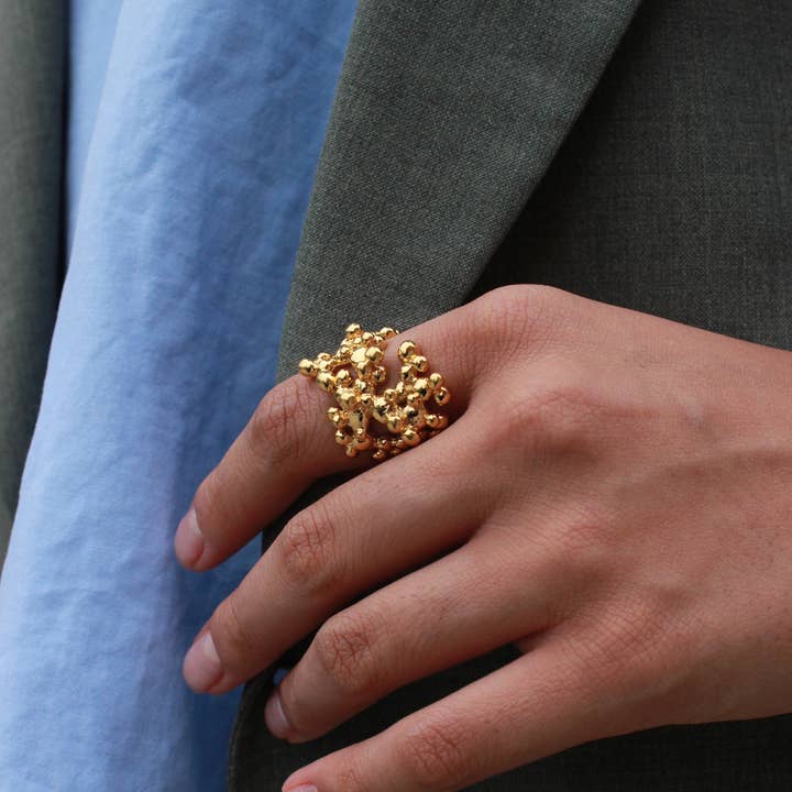 ALEGRIA B. - Wholesale Cocktail/Statement Ring - WIDE VERMEIL RING2