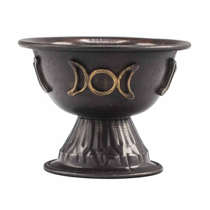 Triple Moon Ancient Copper Ritual Chalice 10x8cm for wholesale by AW Artisan
