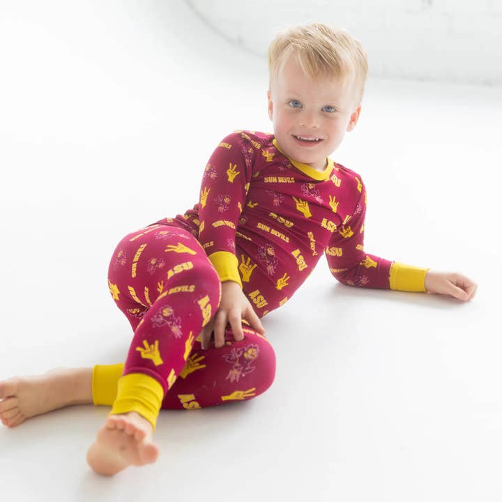 Arizona State Sun Devils Two-Piece Pajama Set for wholesale by Tailgate Tikes