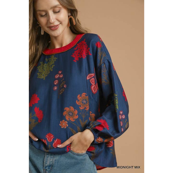 Floral Print Blouse for wholesale by STYLE USA
