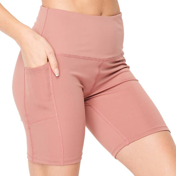 Truly Contagious - Wholesale Athletic Shorts - Women's - Squat Proof High Waist Biker Short | Cell Phone Pocket ( BIK2