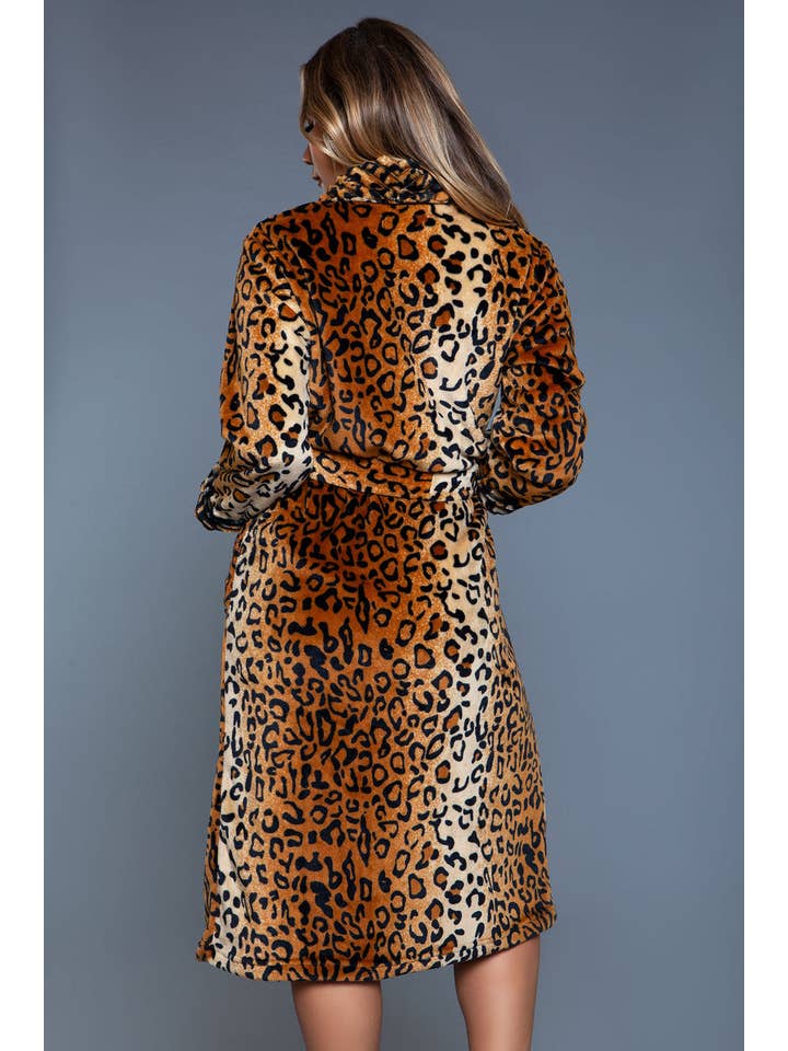 LEO 2071 Leopard Plush Robe for wholesale on Faire