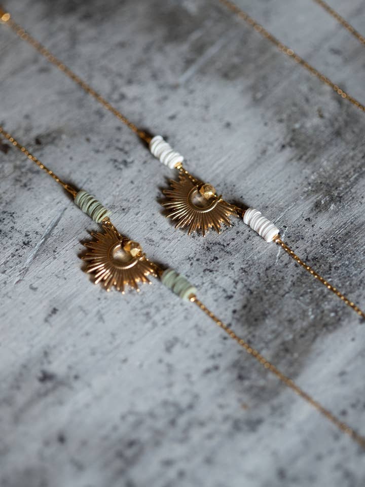 Pulseira Litha, cáqui sol, ouro, ouro fosco e lantejoulas por atacado de LES TISSAGES DE CAMILLE