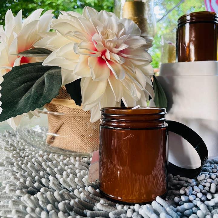LuvinbyJessica.etsy.com - Wholesale Jar/Filled Candle - Personalized Candles Scented Candle Amber Glass Jars4