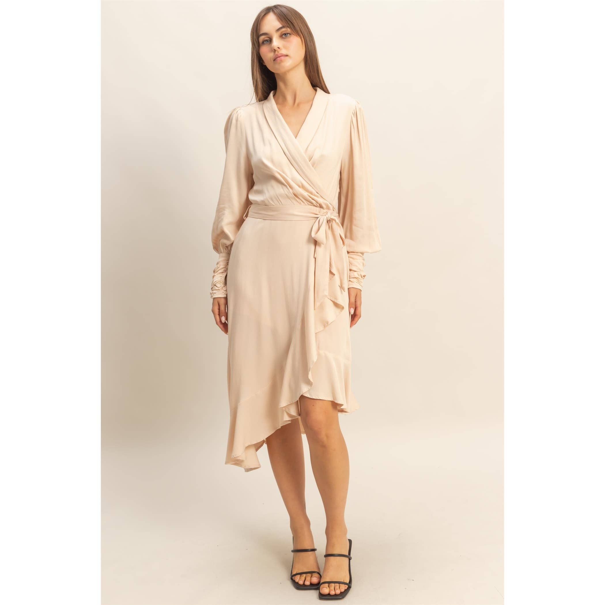 HYFVE - Venta al por mayor Vestido - Mujer - Vestido midi cruzado asimétrico11
