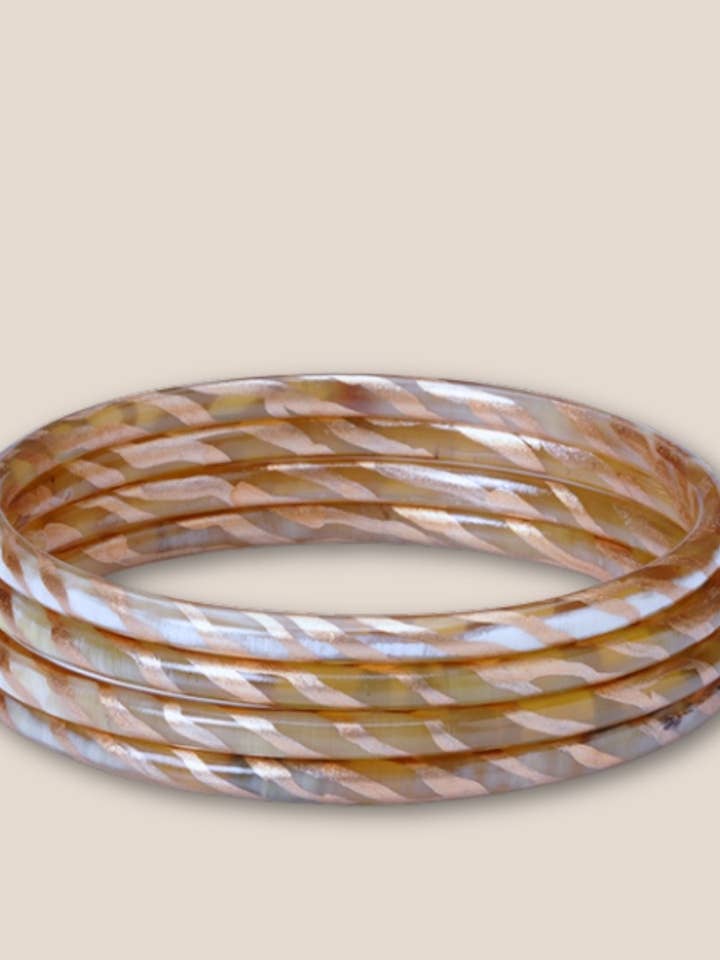 Hornarmband 4mm Zebra Champagne 02 för wholesale av JolieJulie-MaLune-VentiLLo
