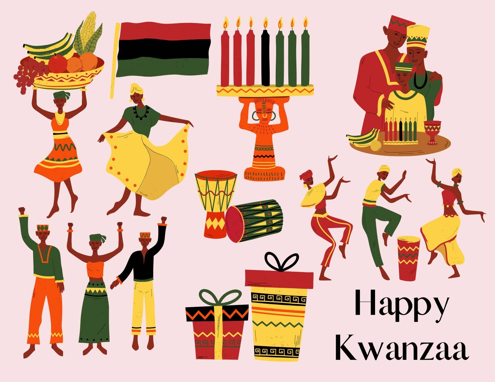 Piles of Postcards - Wholesale Postcard - Happy Kwanzaa Postcard0