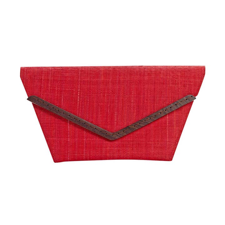 Molly Red Handmade Raffia Clutch Bag for wholesale by Be You Fashion