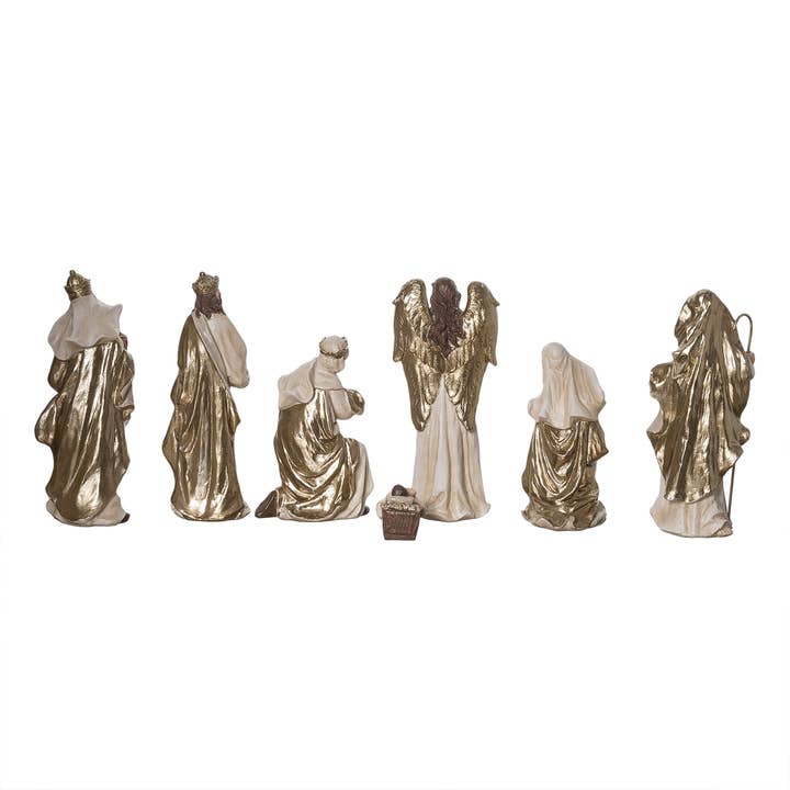 Transpac - Wholesale Nativity Scene Decor - CLOSEOUT Resin 3.75" Christmas Elegant Nativity Set 7