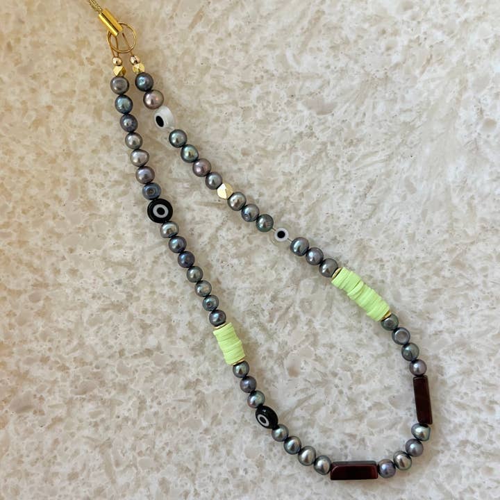 Mallati Dark Pearl Phone Strap for wholesale by House of Olia