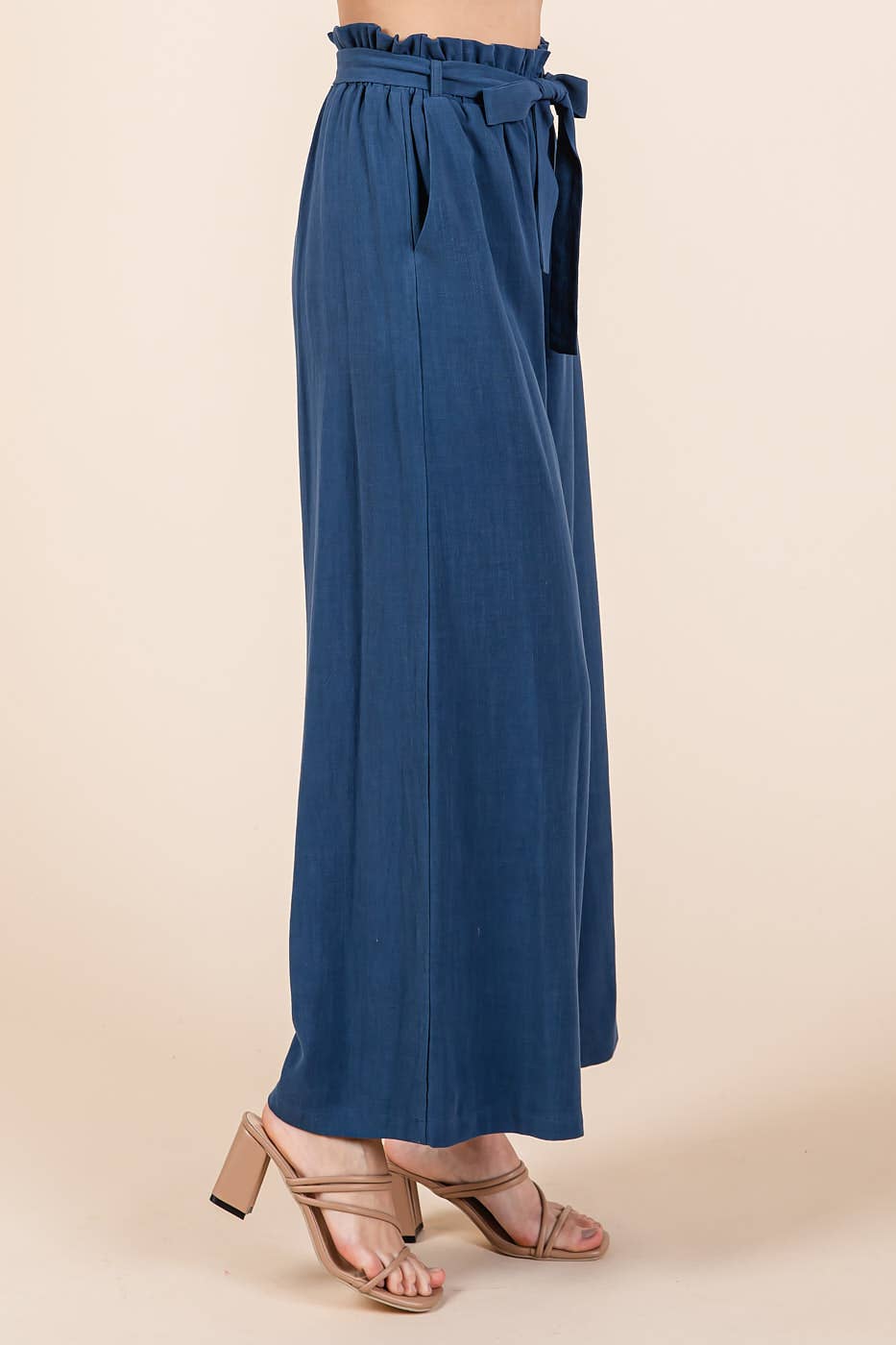 mittoshop - Wholesale Pants - Women's - PAPER BAG TIE DETAIL WIDE LEG PANTS42