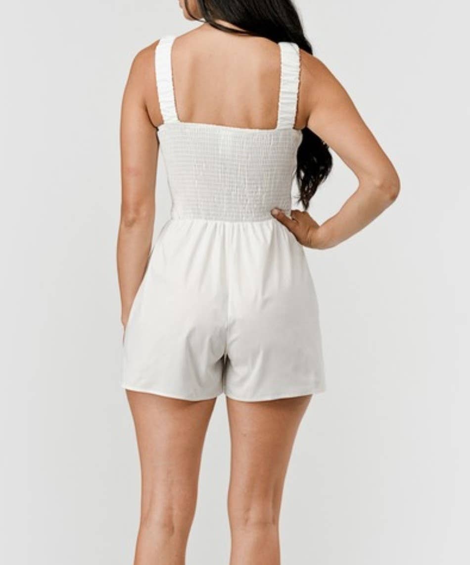 JBLA FASHION - Wholesale Romper - Women's - BOW ROMPER WITH SMOCKED BACK3