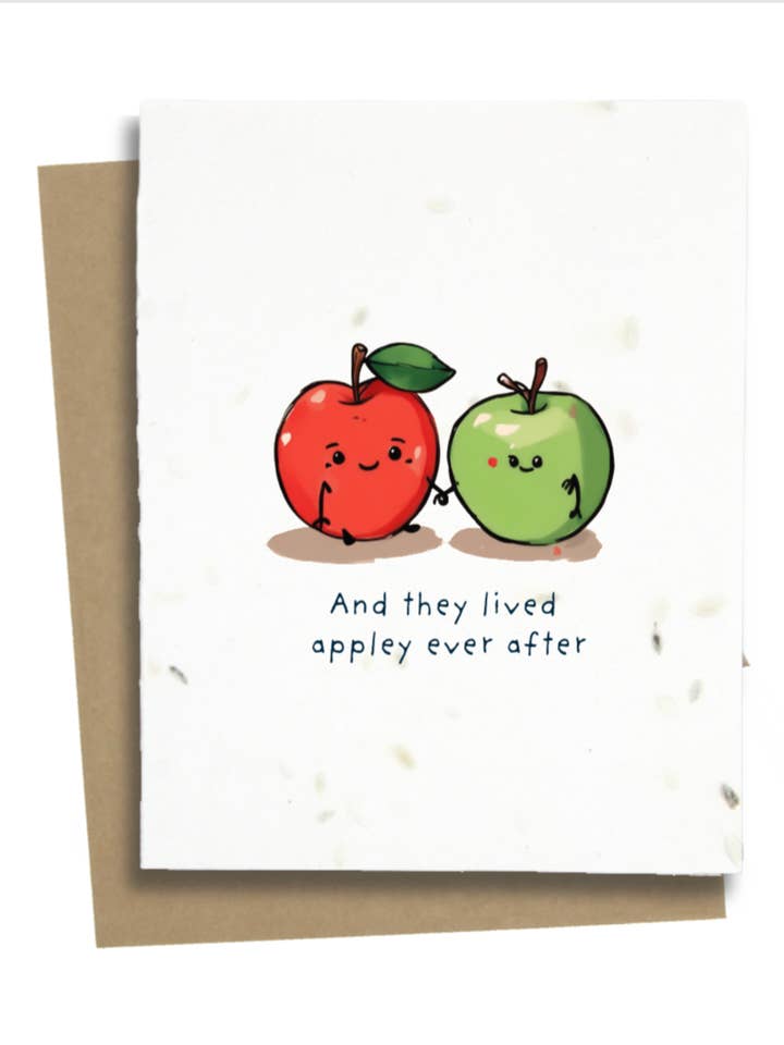 Appley Ever After Wedding Card for wholesale by Greet n' Grow Plantable Cards