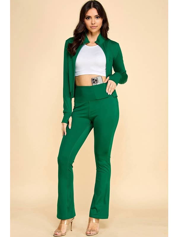 MIO WHOLESALE - Wholesale Activewear Set - Women's - LU501-SET SOLID YOGA JACKET 2-PIECE SET