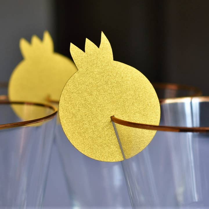 Verre à vin à la grenade à ajouter en or | Décor de fête juif pour la vente par thekitcut