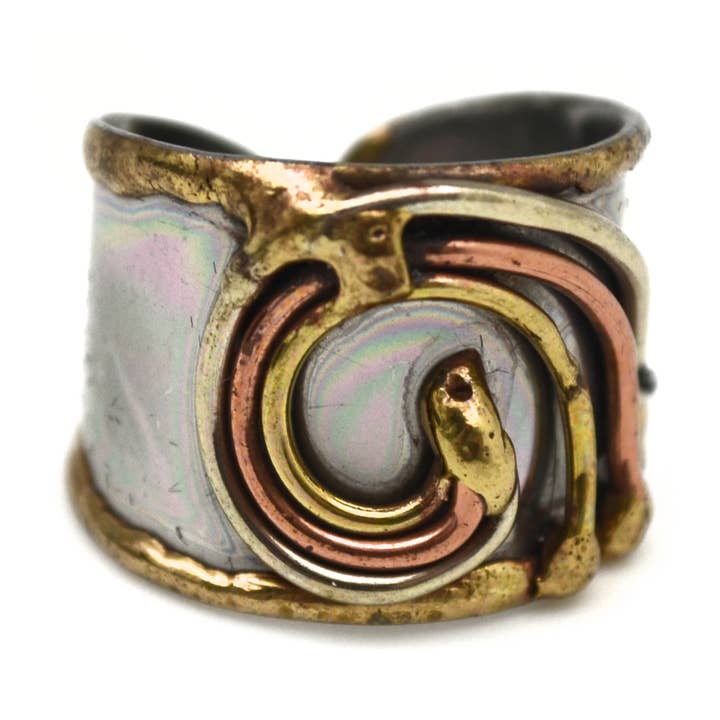 Mixed Metal Cuff Ring for wholesale by Anju Jewelry