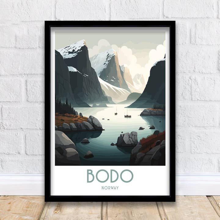 Bodø Norge Rejseplakat Bodø for engroshandel hos InkNPrintz