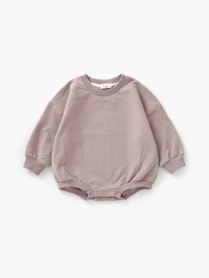 Sweatshirt Bubble Romper | Pale Mulberry pour la vente par Mila & Co.