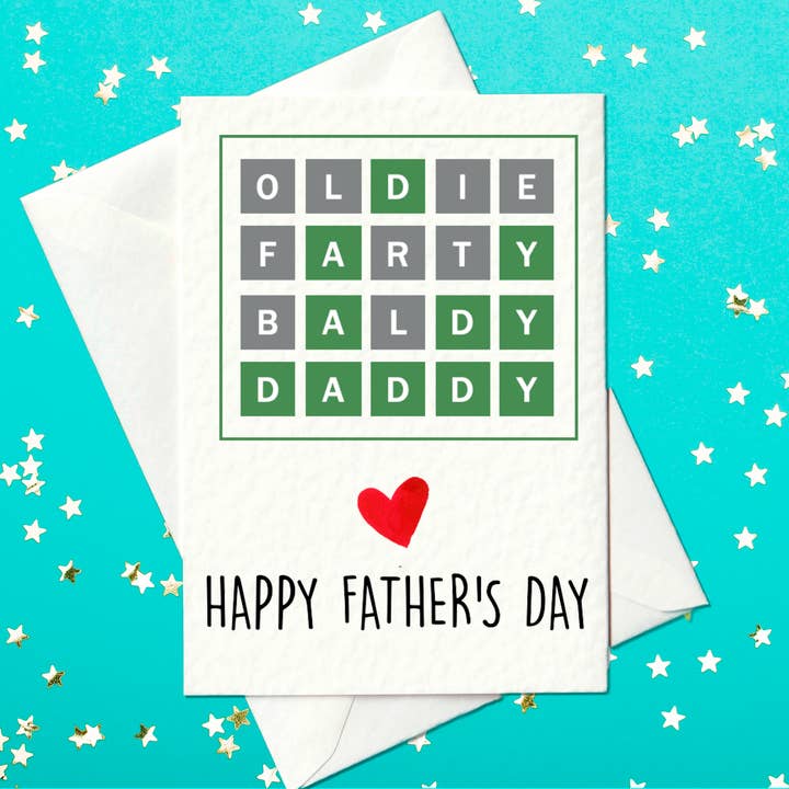 Wordle Inspired Father's Day Card for Dad - Size A6 for wholesale by Prickly Cards