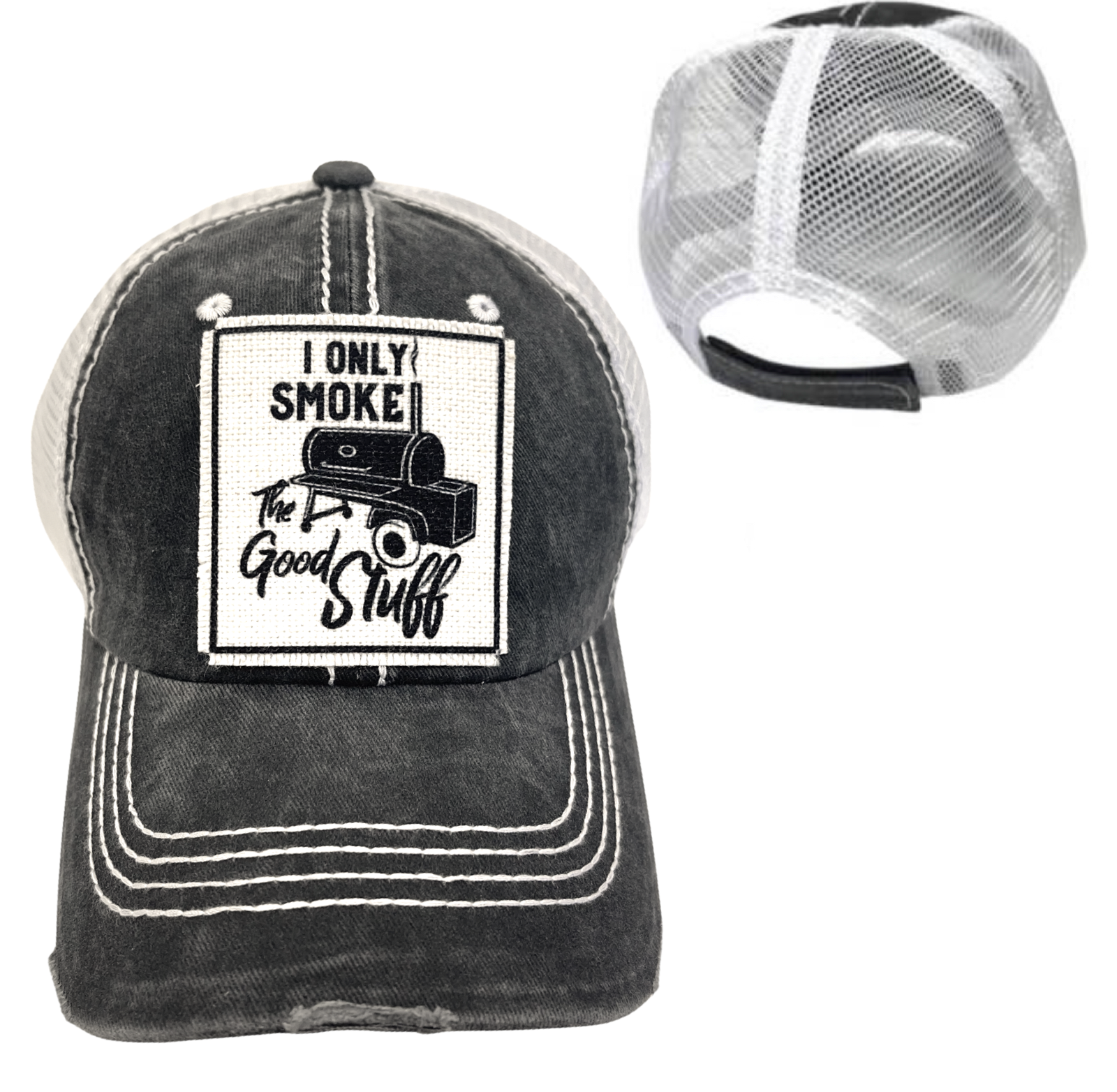 dkhandmade - Wholesale Baseball Cap - Unisex - I ONLY SMOKE THE GOOD STUFF CAP | UNISEX HAT | DISTRESSED1