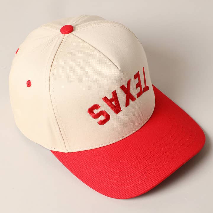 RED RED TEXAS- Upside Down Trucker Baseball Cap for wholesale on Faire1
