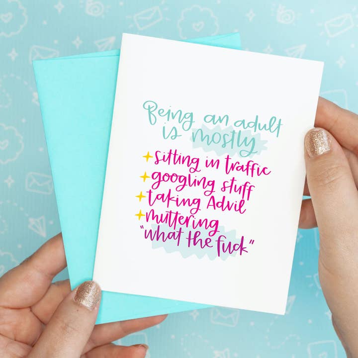 Mumlende sjovt genanvendt lykønskningskort for engroshandel hos Colette Paperie