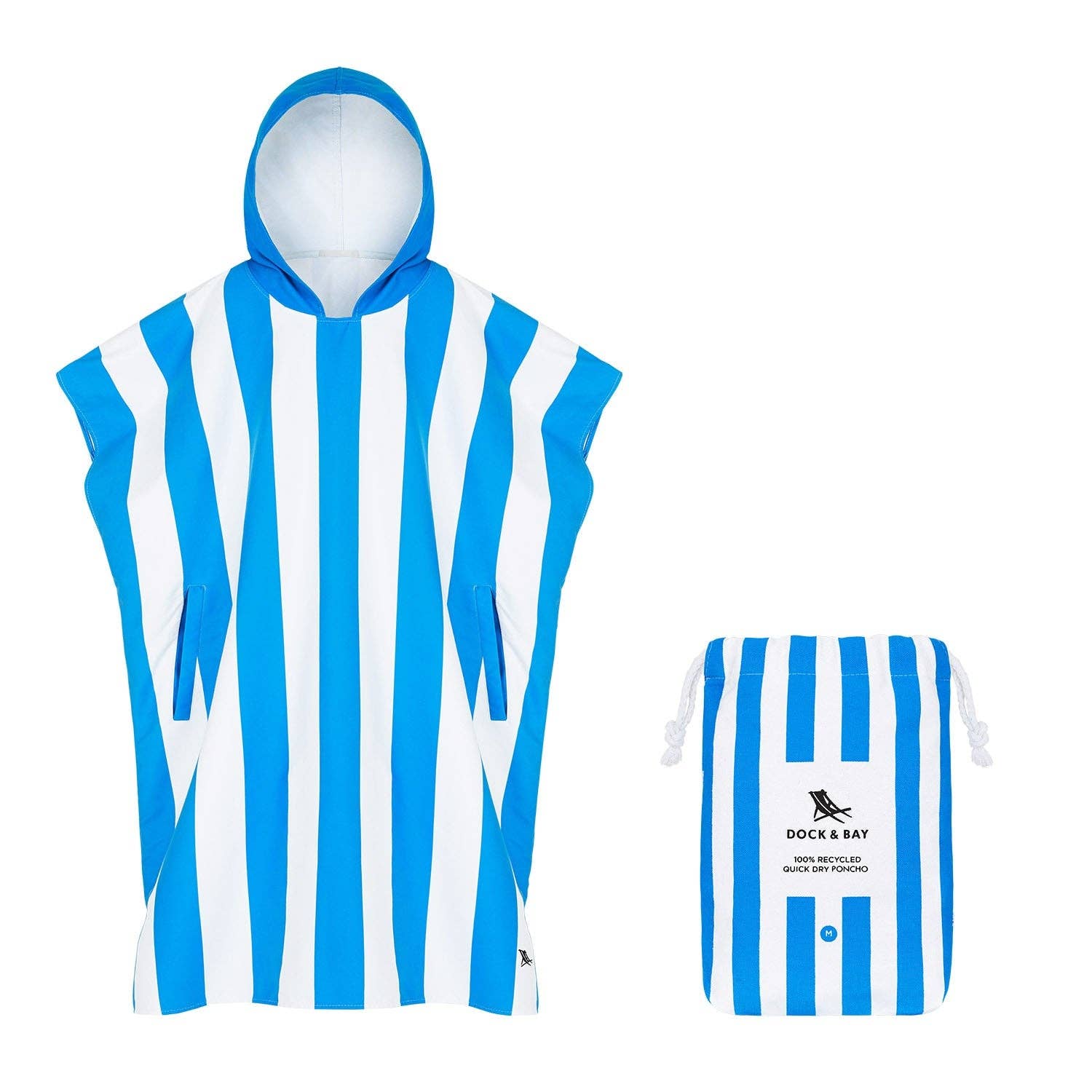 Dock & Bay UK - Wholesale Poncho - Unisex - Dock & Bay Poncho Adults - Bondi Blue - GRS Certified0