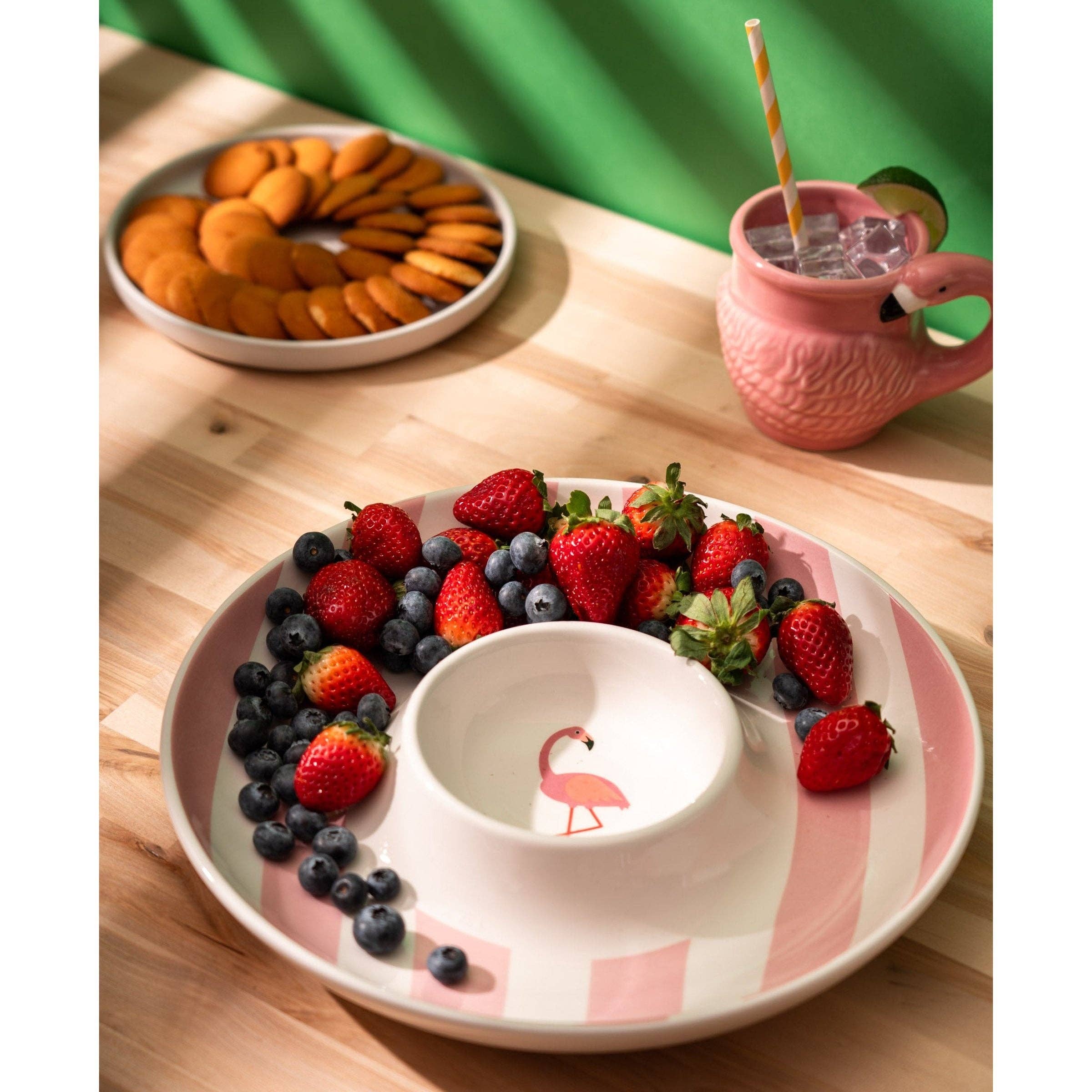 Godinger – Tigela de molhos/condimentos por atacado – Conjunto para Chips e Molhos Flamingo Jill Zarin2