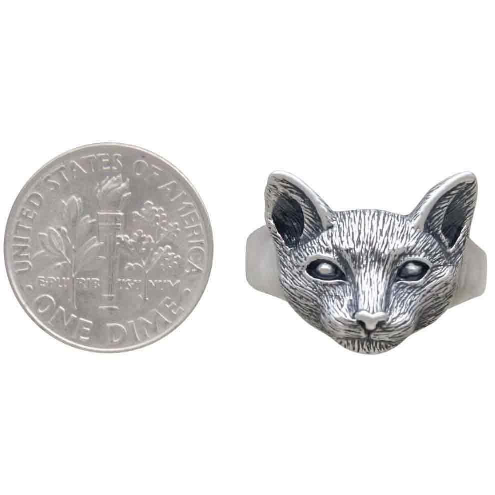 Nina Designs - Wholesale Cocktail/Statement Ring - Sterling Silver Detailed Cat Face Ring3