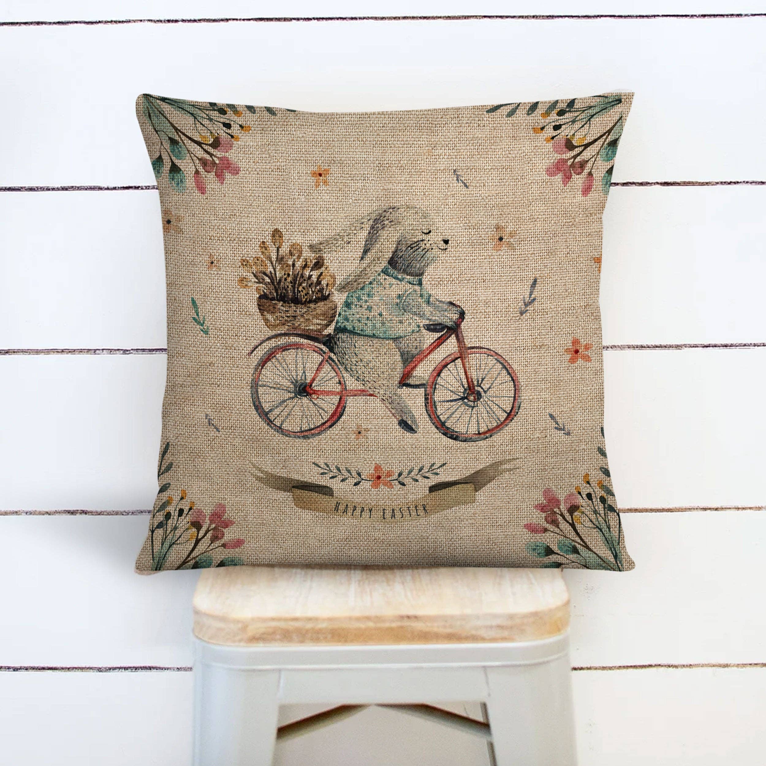 ZA Handmade Wholesale - Vente Housse de coussin - Taie d'oreiller de Pâques | Housse de coussin de Pâques Joyeuses Pâques | Taie d'oreiller aquarelle lapin de Pâques | Oreiller décoratif de Pâques pour la décoration de la maison3