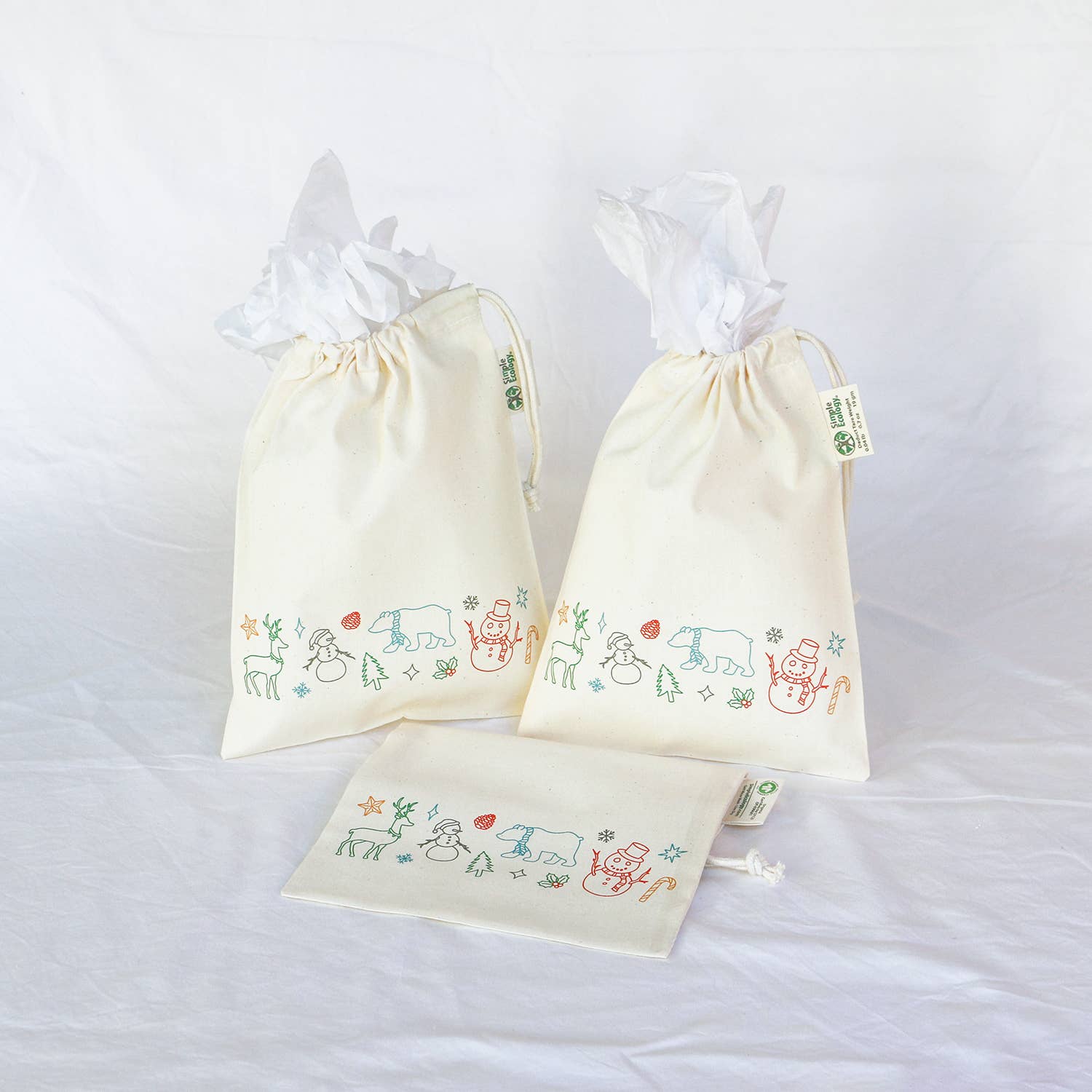 Simple Ecology - Vente Pochette cadeau - Sacs-cadeaux de vacances simples en coton biologique - Simple Ecology4