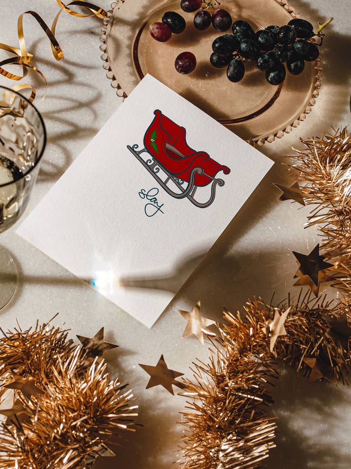 Slay | Holiday Greeting Card for wholesale by Too Sad To Party