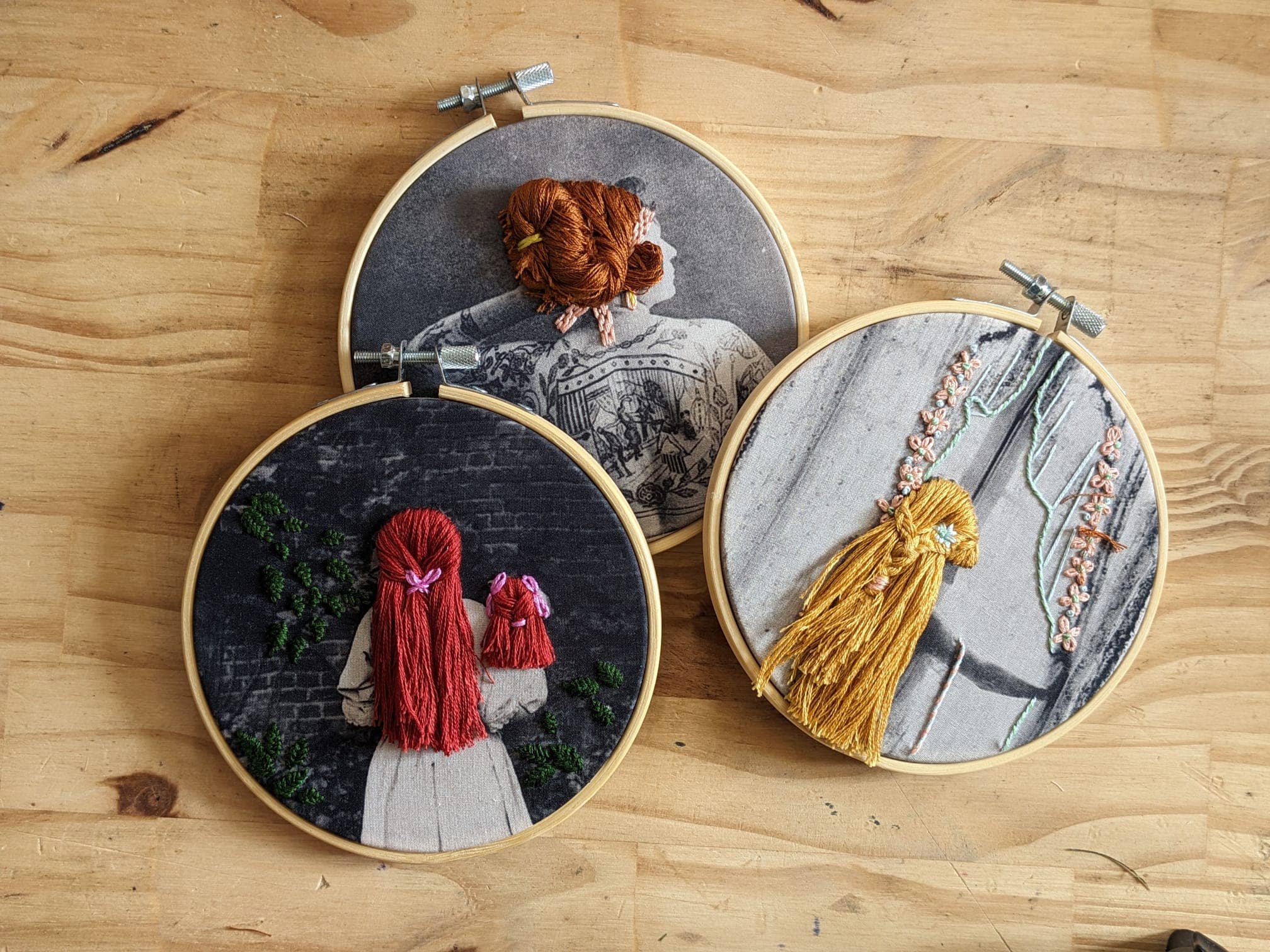 TheComptoir – Engroshandel Broderitilbehør – Trippel broderikit – hårmotiver2