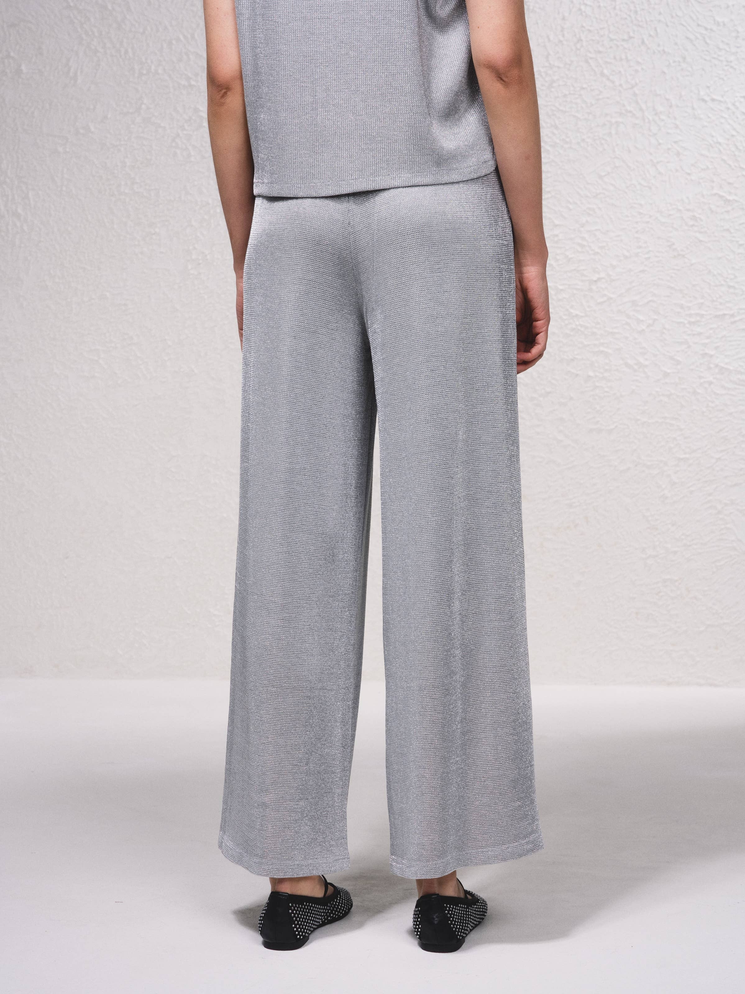 SMF – Calças - Mulher por atacado – Calças largas com lurex e cordão7