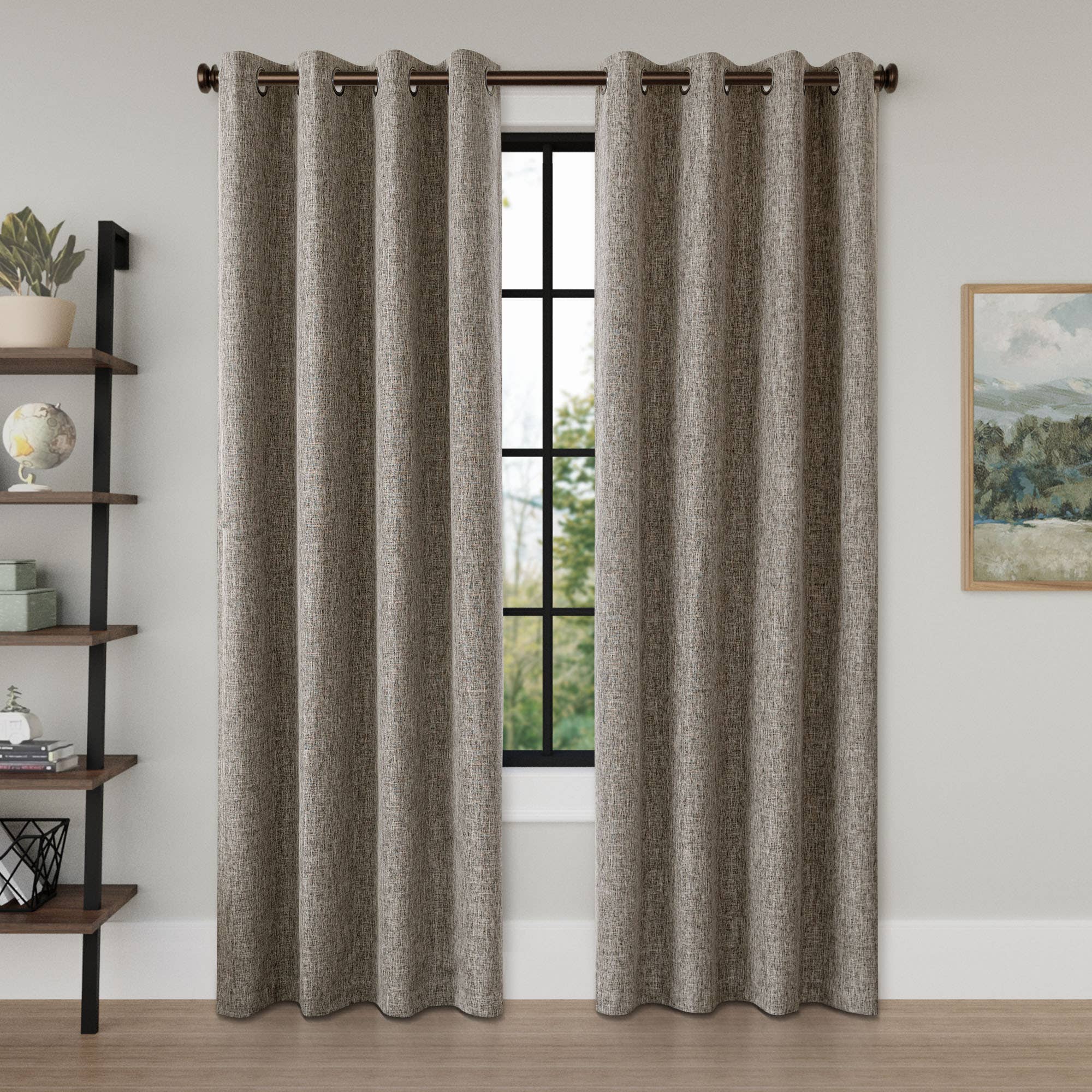 Awesome Home – Großhandel Vorhang – Verdunkelungsvorhänge mit Leinenstruktur und Ösen, 2 Paneele7