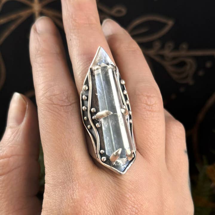 Guinevere Amplifier Ring // Quartz for wholesale by Acid Queen Jewelry