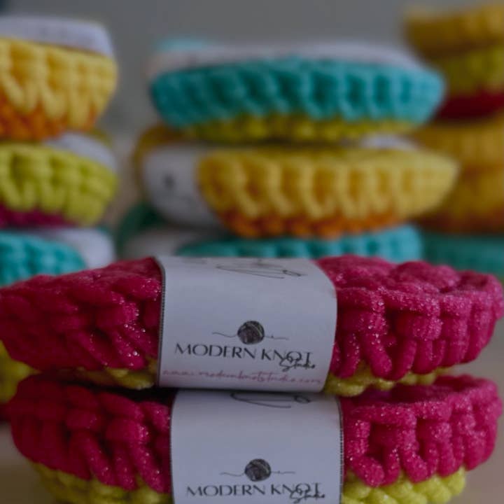 Modern Knot Studio - Wholesale Cleaning Sponge - Round Dish Scrubby - Variety Pack