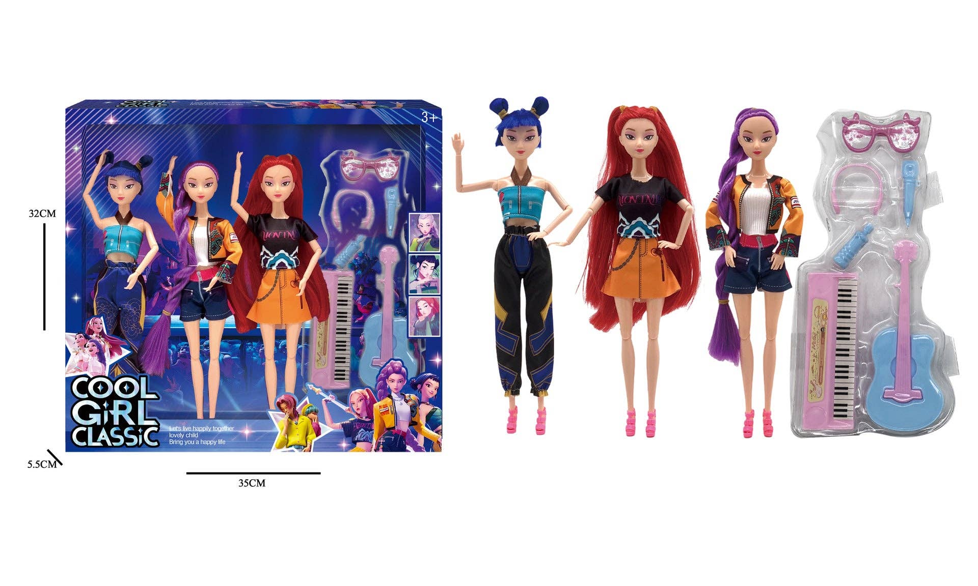 Auraquise - Vente Poupée – enfant - Ensemble de poupées Kpop Demon Hunters Rumi Mira & Zoey Figurines en vinyle Jouet de collection6