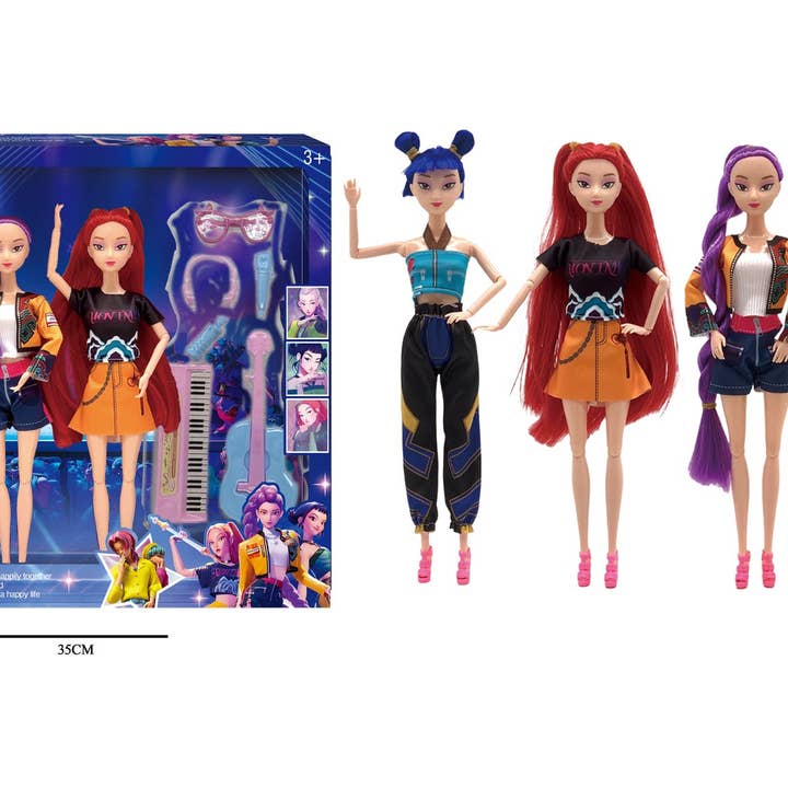 Auraquise - Wholesale Doll - Kids - Kpop Demon Hunters Dolls Set Rumi Mira & Zoey Vinyl Figures Collectible Toy6