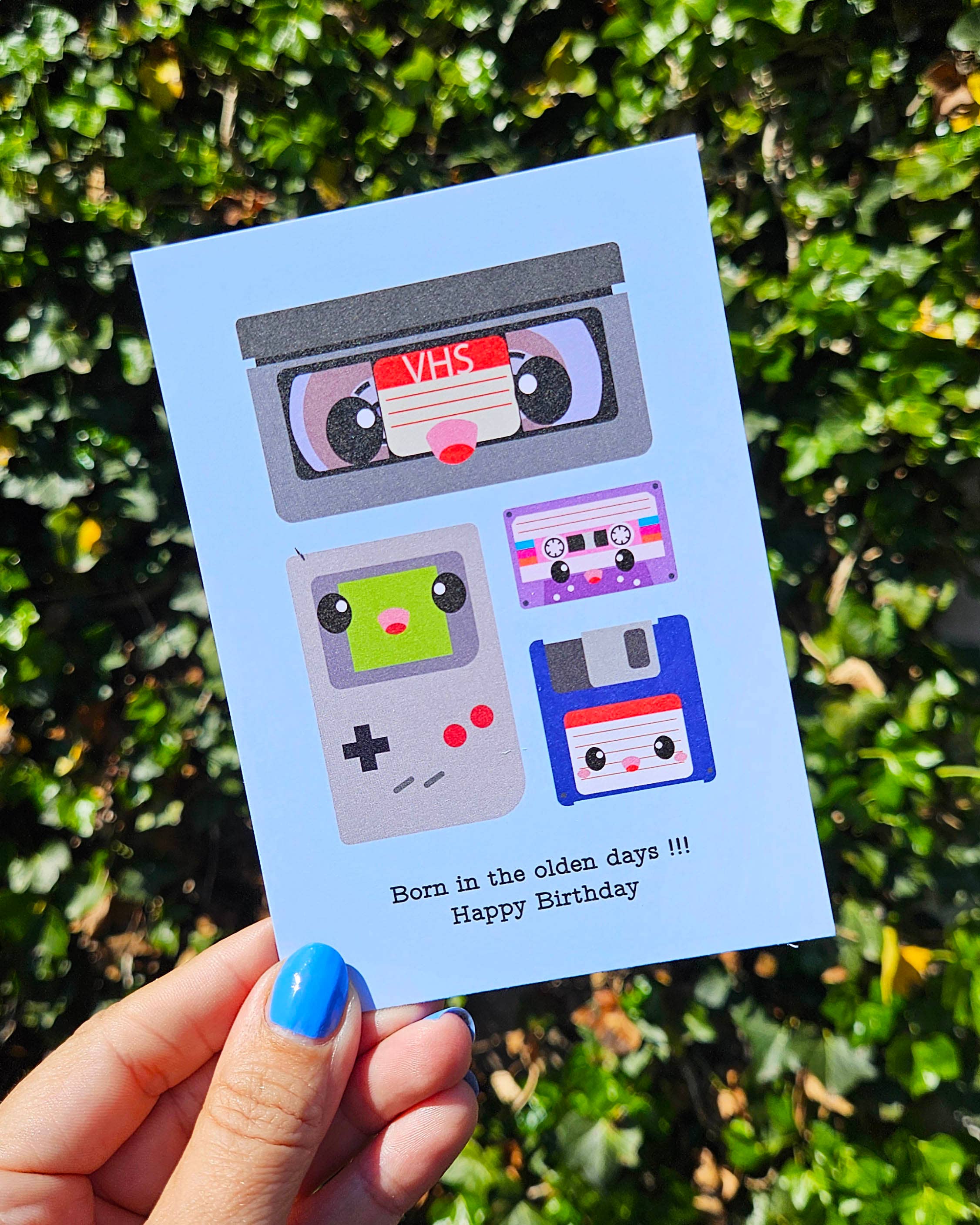 Studio Inktvis - Wholesale Birthday Card - Born in the olden days VHS tape, floppy disk & cassette tape3