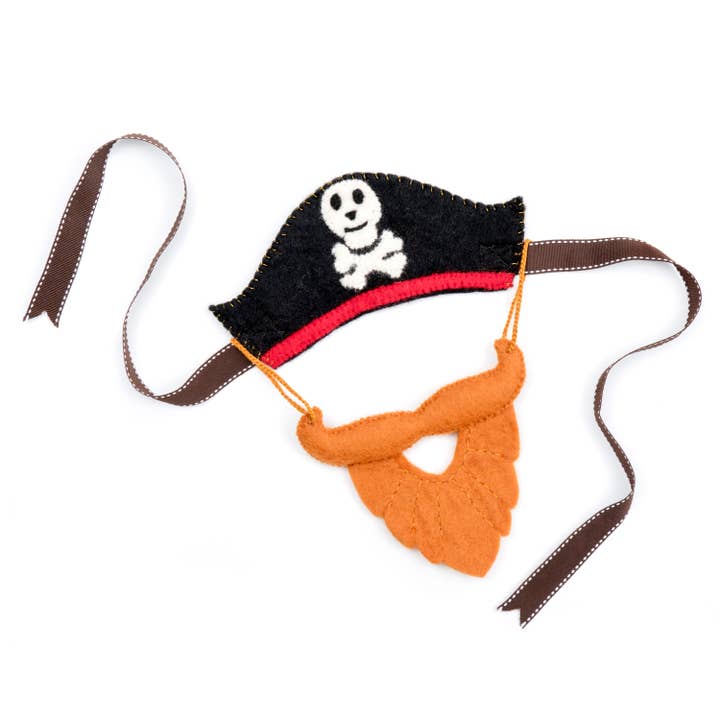 Juego de disfraz de sombrero pirata y barba espesa para venta al por mayor de Sew Heart Felt