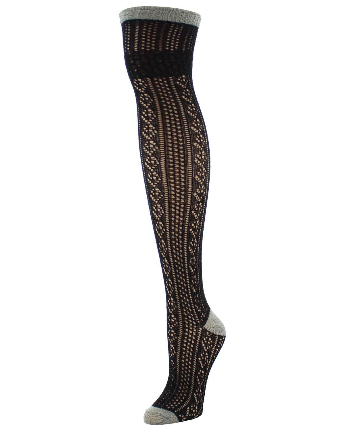 Infinity Classics International Inc. - Wholesale Socks - Women's - MeMoi Lace Top Open Knit Over The Knee Spring Socks0