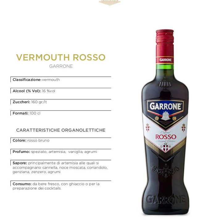 Metina SAS - Wholesale Vermouth/Aperitif - Garrone Red Vermouth Cl. 1002