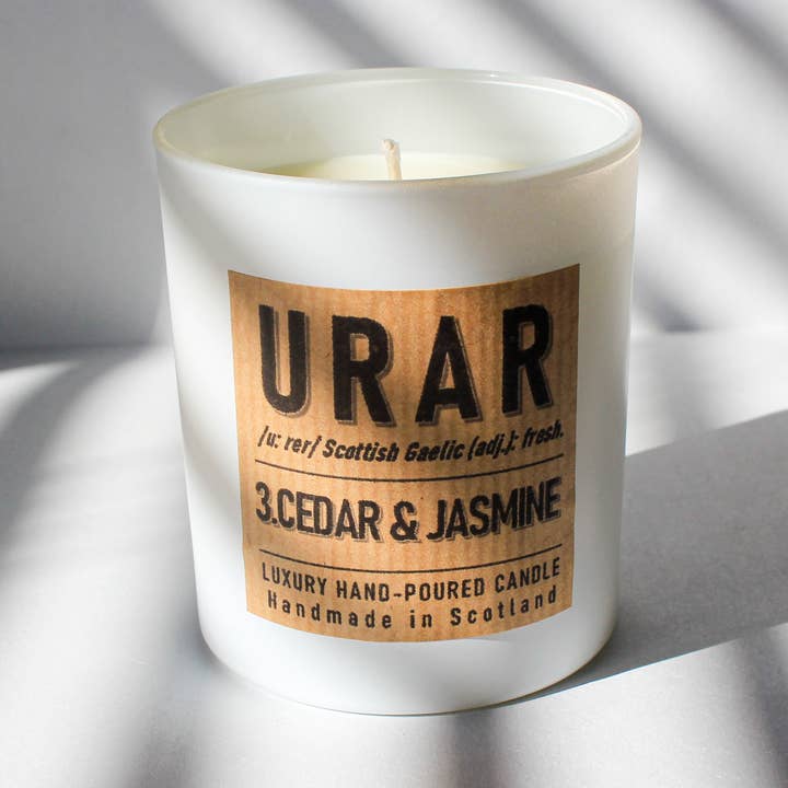 Urar 3: Cedar and Jasmine Scottish Candle for wholesale by Hamilton and Morris Candlemakers