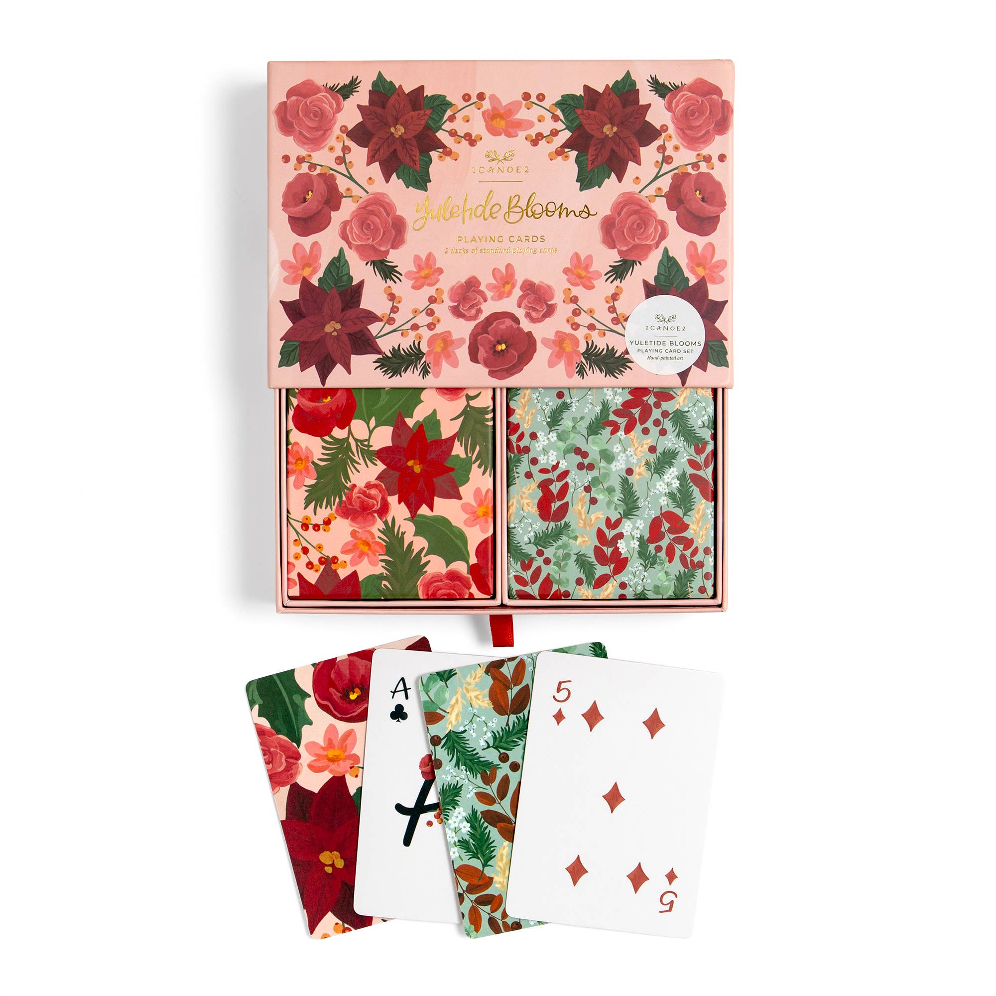 1canoe2 | One Canoe Two Paper Co. - Wholesale Playing Cards - Yuletide Blooms Holiday Set of 2 Playing Cards Decks0
