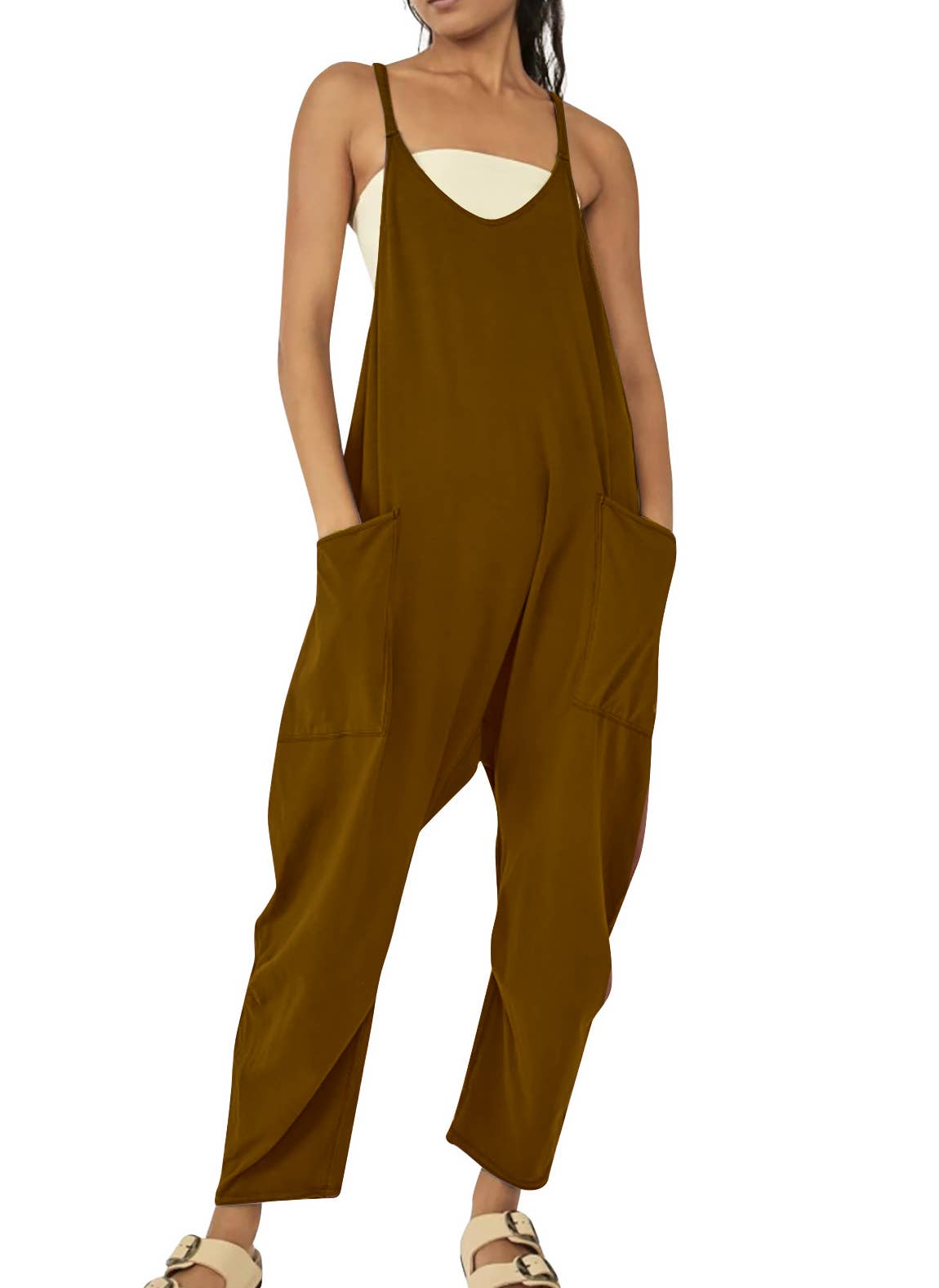 Rosa Clothing - Wholesale Jumpsuit - Women's - Solid Color Suspender Jumpsuit with Pockets21