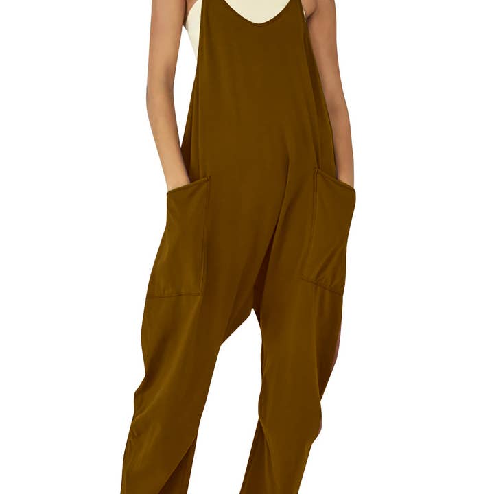 Rosa Clothing - Wholesale Jumpsuit - Women's - Solid Color Suspender Jumpsuit with Pockets21