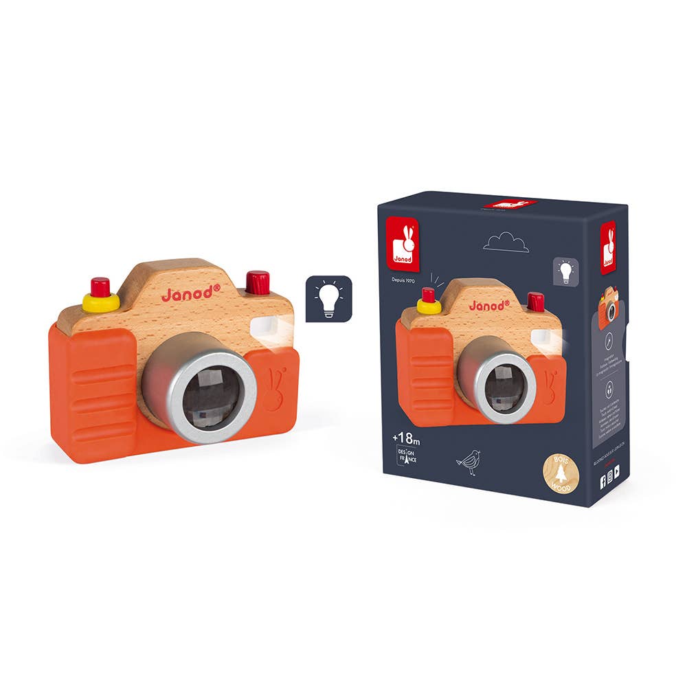 Janod - Wholesale Wood Toy - Kids - Sound Camera - Batteries Included - Silicone Case5