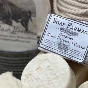 Bison Tallow + Cream Soap, Full Fatback Tallow Soap Bar for wholesale by Soap Farmacy